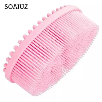 Силиконовая массажная щетка для душа и шампуня 2 в 1, подходящая как для влажного, так и для сухого использования.