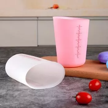 Силиконовая мерная кружка, удобный скошенный край, легкая очистка, хлебопекарный инструмент без бисфенола А S белый