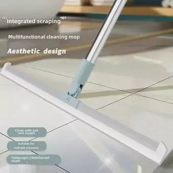 Силиконовая метла двойного назначения: Скребок для влажной/сухой уборки пола в ванной и доме
