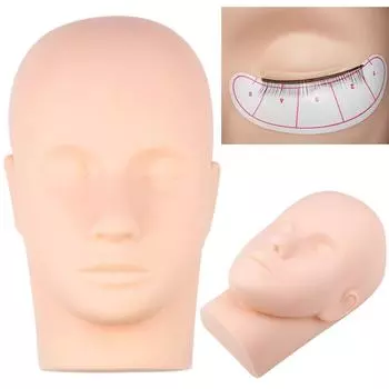 Силиконовая модель манекена для ресниц, мягкая голова для наращивания ресниц, тренировочная головка для макияжа, косметический инструмент для головы манекена