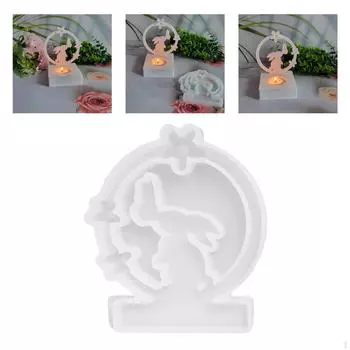 Силиконовая модель, пасхальные украшения, модель кролика, модель для литья из смолы, свеча в виде кролика для шоколада