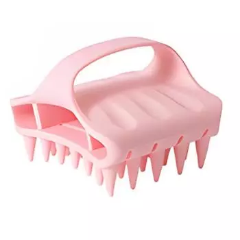 Силиконовая моющая щетка Расслабляющий массаж Стимулирует рост волос Глубоко очищает кожу головы Щетка для глубокого очищения волос розовый