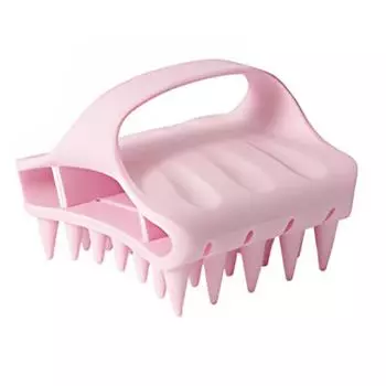 Силиконовая моющая щетка Расслабляющий массаж Стимулирует рост волос Глубоко очищает кожу головы Щетка для глубокого очищения волос розовый
