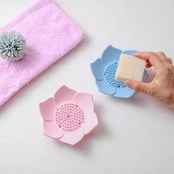 Силиконовая мыльница на присоске, настенное хранилище, раковина для душа в ванной комнате One Size розовый