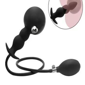 Силиконовая надувная расширительная лента со стальными шариками для анальной пробки, анальное расширение с шариками, устройство для женской мастурбации, продукт для взрослых 50cm