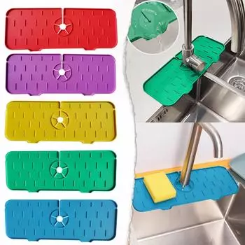 Силиконовая накладка для смесителя Wiwilys, накладка для защиты от брызг, сушилка для кухонной мойки, водоудерживающая накладка One Size жёлтый