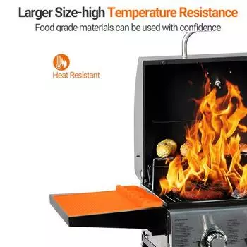 Силиконовая накладка на боковую полку для гриля для Blackstone, нескользящий коврик с подставкой для капель для посуды, лопаточки, половники, защита кухонной стойки, органайзер для барбекю серый