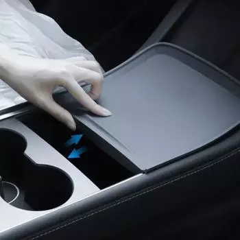 Силиконовая накладка на центральную панель управления для Tesla Model 3 Model Y, противоскользящая защитная пленка для центральной консоли, аксессуары для интерьера серый