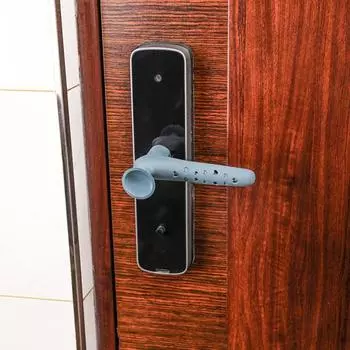 Силиконовая накладка на дверную ручку с присоской, предотвращающей столкновения, антистатическая защита дверной ручки, защита от ожогов и замерзания летом и зимой серый