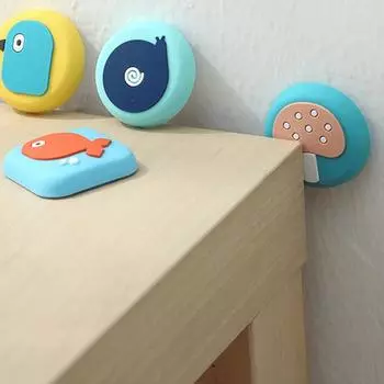Силиконовая накладка Силиконовая пробка Утолщенная защита для стен Ручка для предотвращения столкновений Ручка для пола Дверь за дверью Мультяшная присоска Наклейки на бампер Дверь чашки 4.2 * 1cm