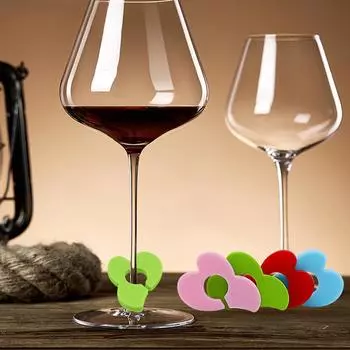 Силиконовая наклейка для бокала для красного вина, наклейка для бокала для шампанского, кулон, анти-путаница, вечерние этикетки для вина, принадлежности для бара, знак 4set