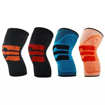 Силиконовая наколенница, нейлоновая поддерживающая пружинная вязаная баскетбольная спортивная силиконовая наколенница M