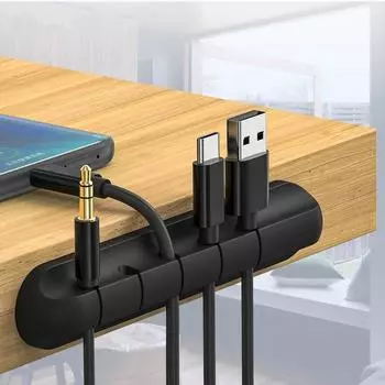 Силиконовая намотка USB-кабеля, настольные аккуратные зажимы для управления, держатель кабеля для мыши, провода для наушников