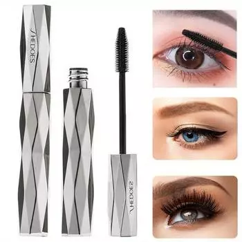 Силиконовая насадка для туши для ресниц Diamond Mirror, толстая, вьющаяся, водонепроницаемая и не размазывающаяся. чёрный