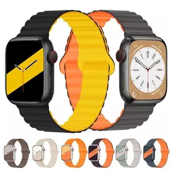 Силиконовая петля, магнитный ремешок для Apple Watch Band Ultra, 49 мм, 44 мм, 40 мм, 41 мм, 45 мм, iWatch series 8, 7, 6 SE, 5, 4, 3, Correa, 42 мм, 38 мм 38&40&41mm