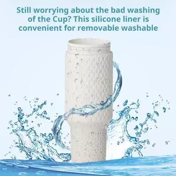 Силиконовая подкладка для чашек на 40 унций, термочашки, многоразовая теплоизоляция, прочная пищевая посуда, аксессуар для вечеринок на открытом воздухе чёрный