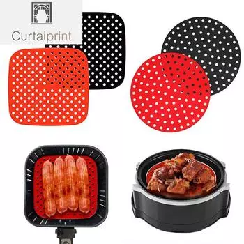 Силиконовая подкладка для воздушной фритюрницы, антипригарная подушка для пароварки, аксессуары для воздушной фритюрницы, кухонная подкладка для выпечки, кухонная утварь, бумага для выпечки в аэрофритюрнице 19cm чёрный