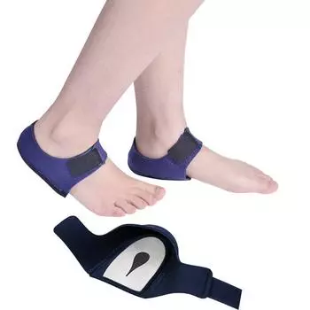 Силиконовая подкладка под пятку с застежкой-липучкой для облегчения боли Large (40 - 46) чёрный