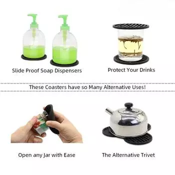 Силиконовая подставка 10 см, круглый изоляционный коврик, мраморный коврик для кофейной чашки, антигладильный коврик, набор магазинных полосок для слива 6 pads 1 Tito темно-синий