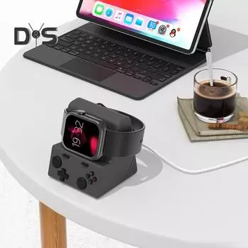 Силиконовая подставка-держатель для зарядного устройства для Apple Watch Series, держатель для кабеля для зарядки, удобный интерфейс для зарядки, экономящий место держатель для настольных часов темно-серого