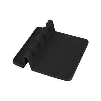 Силиконовая подставка для кухонных принадлежностей - Прочная подставка для ложки, не содержащая бисфенола А, с подставкой для капель - Термостойкая подставка для ложки для плиты - Подставка для ложки для кухонной стойки чёрный