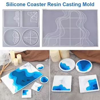 Силиконовая подставка для литья из смолы, эпоксидная форма для подноса для фруктов, форма для подноса «сделай сам», инструменты для рукоделия set 2