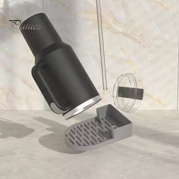 Силиконовая подставка для слива стаканов, быстросохнущий органайзер для стаканов, противоскользящий дизайн, пищевое сливное устройство для стаканов объемом 30/40 унций, крышек и трубочек серый