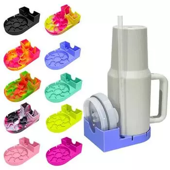 Силиконовая подставка для слива стаканов, держатель для быстрой сушки, органайзер для кухонных стаканов с эффективным дизайном слива, экономящий место жёлтый