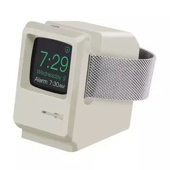 Силиконовая подставка для зарядного устройства, нескользящая настольная зарядная база для Apple Watch 7, 6, 5, 4, iWatch, ретро-модель компьютера, Keeper Dock Mint Green