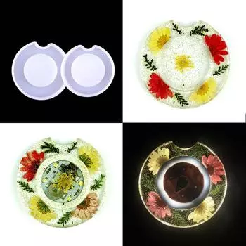Силиконовая подставка под стакан Эпоксидная форма DIY Круглая подставка под стакан Подставки для чашек Форма для литья из смолы Круглые формы для литья подносов Изделия ручной работы своими руками A