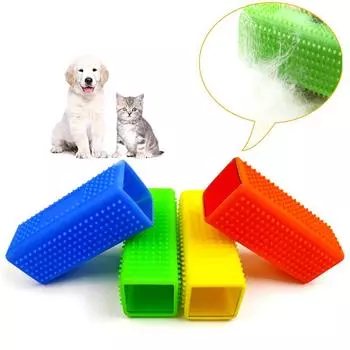 Силиконовая полая резиновая щетка для удаления шерсти собак, машин, мебели, ковров, одежды, щетка для чистки собак, зоотовары, средство для удаления шерсти собак красный