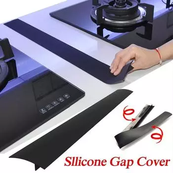Силиконовая полоса для зазора кухонной газовой плиты, черная, 21-дюймовая, крышка зазора плиты, устойчивая к жиру и пятнам, силиконовая полоса-уплотнитель для крышки плиты 21 inch-1PC