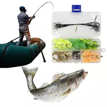 Силиконовая приманка-лягушка с антиклещевой стальной леской, плавающая мягкая приманка-лягушка, аксессуары для рыбалки в виде воблера