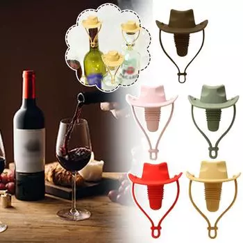 Силиконовая пробка для красного вина, ковбойская шляпа в стиле вестерн, креативная, с защитой от утечек, для дома, W W5T9 Yellow-1pcs