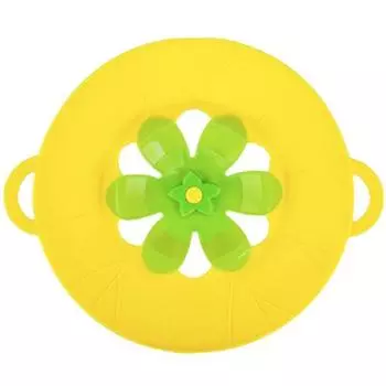 Силиконовая пробка для разлива. Съемная крышка с цветком. Защита от закипания. Жаропрочная защита от брызг. S серый