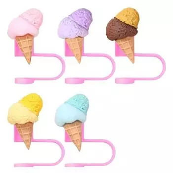 Силиконовая пробка для соломинки из смолы, многоразовые насадки для соломинки, новая крышка от пыли для питья, бутылка Set 5