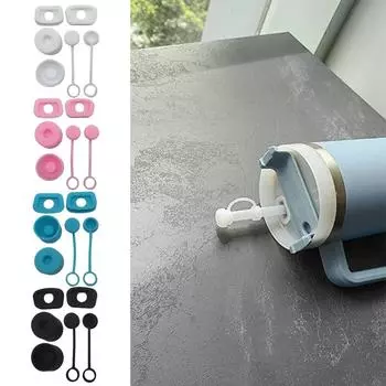 Силиконовая пробка, защищающая от проливания, совместимая с Stanley Cup 1.0 2.0 40 унций/30 унций, пробка, защищающая от проливания, крышка для стакана с водой и соломинкой чёрный