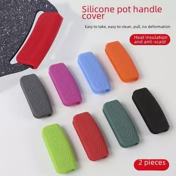 Силиконовая противоожоговая накладка на ручку для чугунных кастрюль — устойчива к высоким температурам, универсальная. one серый/синий