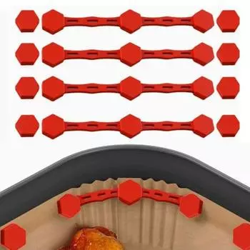 Силиконовая пряжка для фритюрницы для пергаментной бумаги, фиксированный замок, термостойкие зажимы для подложек, магнитный держатель для подложек для фритюрницы, предотвращает пригорание инструмента для выпечки 1pc серый