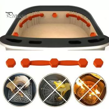 Силиконовая пряжка для фритюрницы с магнитом для пергаментной бумаги, термостойкие пищевые подкладки, быстросъемные подкладки для фритюрницы, фиксированные зажимы, универсальные 2pcs красный