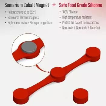 Силиконовая пряжка с магнитом для фритюрницы Yousheng, быстросъемная термостойкая силиконовая клипса, замки для пергаментной подложки, держатель для бумаги для фритюрницы с магнитом 1 Set