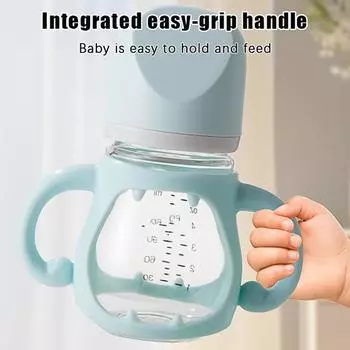 Силиконовая ручка для детской бутылочки, удобная ручка для кормления ребенка, удобная ручка для переноски, легкая ручка синий