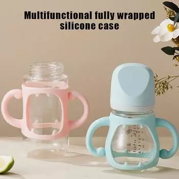 Силиконовая ручка для детской бутылочки, удобная ручка для кормления ребенка, удобная ручка для переноски, легкая ручка синий