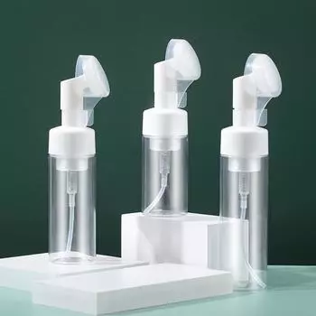 Силиконовая щетка Бутылка для пены Пузырьковая бутылка Очищающий мусс Пузырьковая бутылка Бутылка для мытья Бутылка для мытья Массажная головка щетки Прозрачная бутылка 100ml