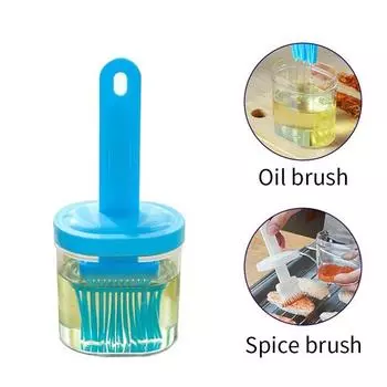 Силиконовая щетка для барбекю, бутылка с маслом для еды, специи, банки для перца, контейнер для хранения, кухонные принадлежности, щетка для барбекю, кухонные гаджеты BBQ oil brush розовый
