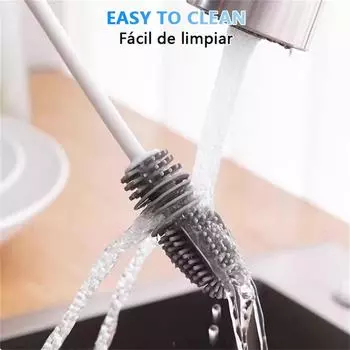 Силиконовая щетка для бутылочек для мытья бутылочек для дома Длинная щетка для чистки Чистящее средство Полезные аксессуары для чистки щеток белый