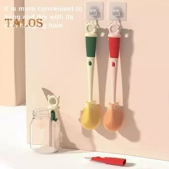 Силиконовая щетка для бутылок 4-в-1, очиститель соломы, пищевая термостойкая жесткая щетина, съемная щетка для мытья бутылок с водой зелёный