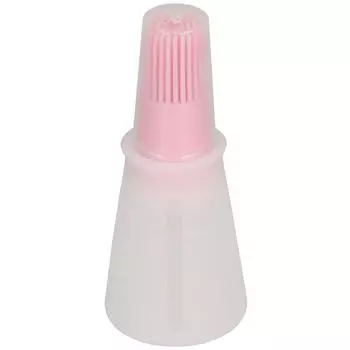 Силиконовая щетка для бутылок с маслом, многофункциональная щетка для соуса, масла для барбекю с прозрачной крышкой для бутылки розовый