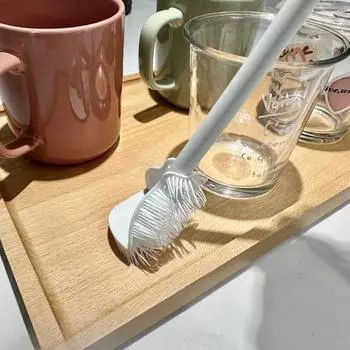 Силиконовая щетка для чашек с длинной ручкой, многофункциональная щетка для бутылок, щетка для чистки стеклянных чашек, инструменты