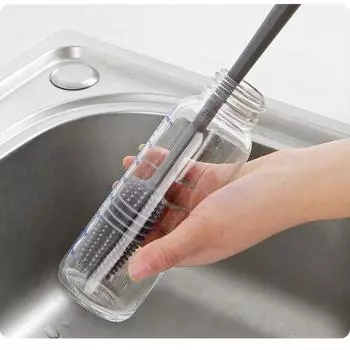 Силиконовая щетка для чашек Скруббер для чашек Стеклоочиститель Кухонный инструмент для чистки Длинная ручка Напиток Бокал для вина Щетка для чистки стеклянных чашек